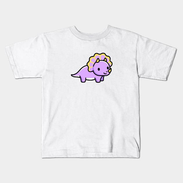 Triceratops Kids T-Shirt by littlemandyart